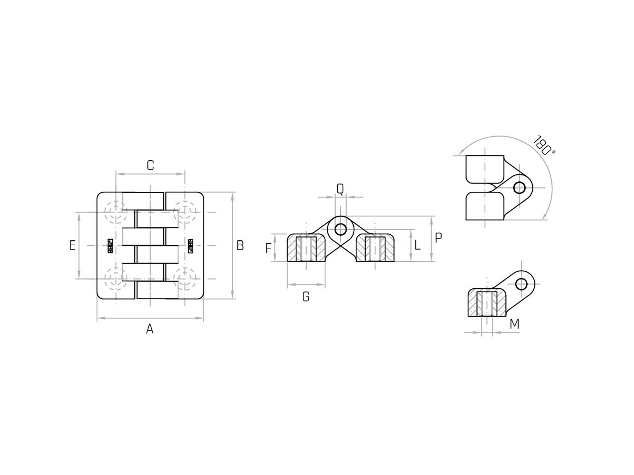 Threaded blind hole hinge - C/B (Pack of 4 to 10 pcs) - Gamm Threaded blind hole hinge - C/B (Pack of 4 to 10 pcs) - Gamm